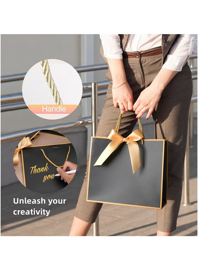 JOUDIYA 6Pcs Gift Bags, Small Favor Bags, with Handles and Bow Ribbon, 11 x 3.9 x 7.9 inch Waterproof Colorful Paper Gift Bags, for Baby Shower, Birthday, Wedding, Party, Festival, Holiday, 6 Colors - Image 3