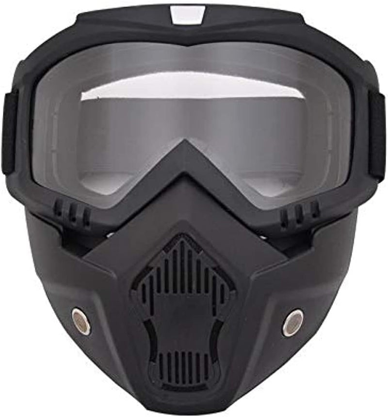 Motorcycle white face mask transparent
