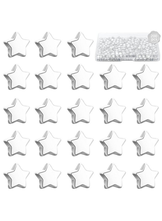 UHOMENY 200Pcs Star Spacer Beads Star Shape Silver Loose Bead Small Hole Star-Shaped Alloy Metal Plated Five-Pointed Pendant Beads with Box - Image 1