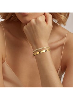 Fayrouz Jewellery Bracelets for Women, Gold Stackable Hoop Bracelets for Women, Stainless Steel Zirconia Tennis Bracelets  - Image 2