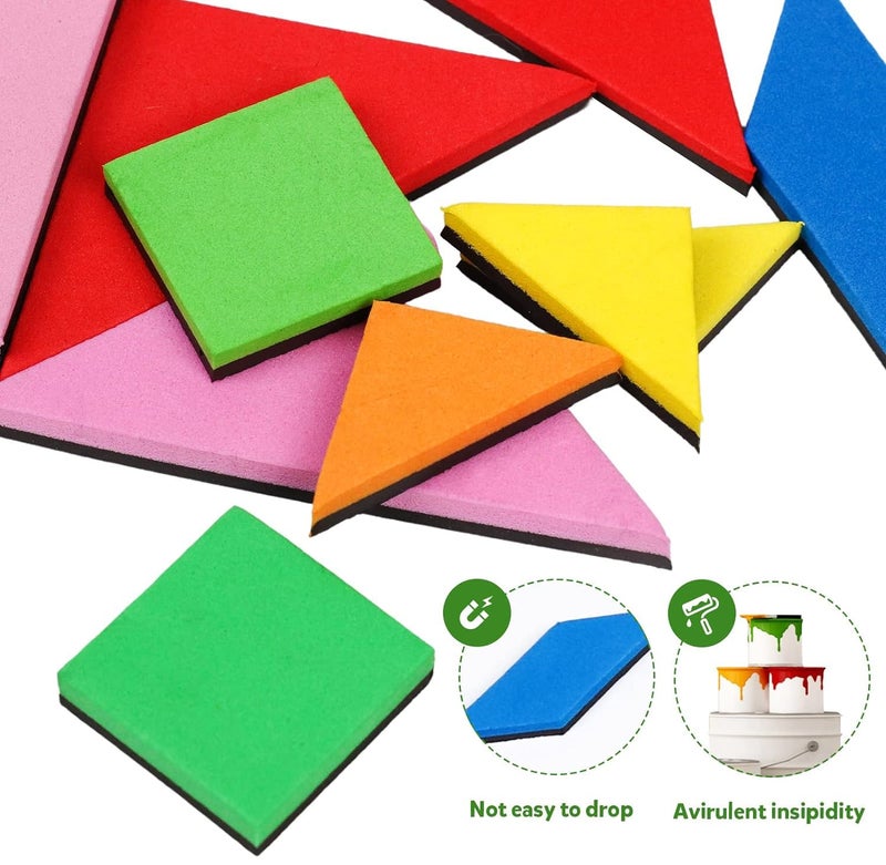 kizh Travel Tangram Puzzle Magnetic Puzzle Book Game Road Trip Game Jigsaw Shapes Dissection STEM Games with Solution IQ Educational Toy for Kid Adult Challenge Brain Teasers 368 Patterns(2Pcs Tangrams) - Image 3