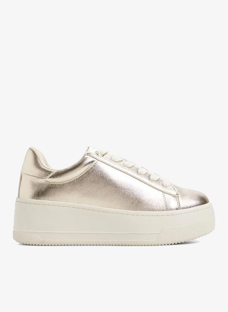 Call it Spring Rohmi Ladies Gold Low Top Sneaker