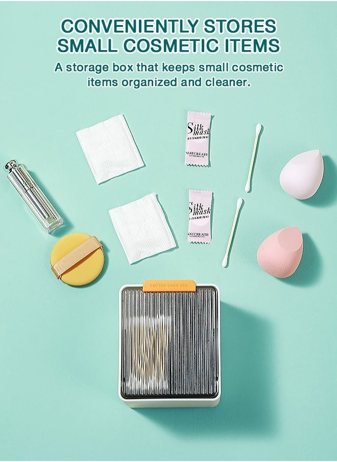 Compact Wall-Mounted Storage Box, Versatile Cotton Swab Box，Easy to Install, Ideal for Bathrooms and Small Spaces