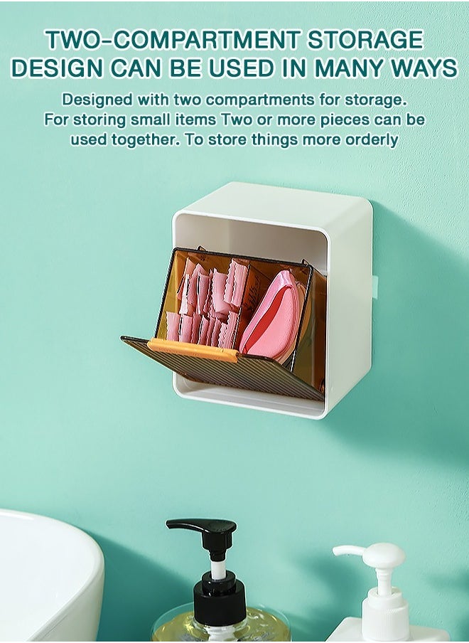 Compact Wall-Mounted Storage Box, Versatile Cotton Swab Box，Easy to Install, Ideal for Bathrooms and Small Spaces