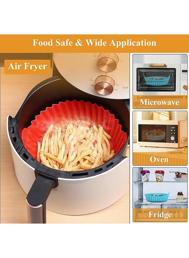 2 Pcs Air Fryer Silicone Liners, Easy clean Reusable Silicone Bowl Basket, Baking Tray Oven Accessories (Red, Blue) - Image 5
