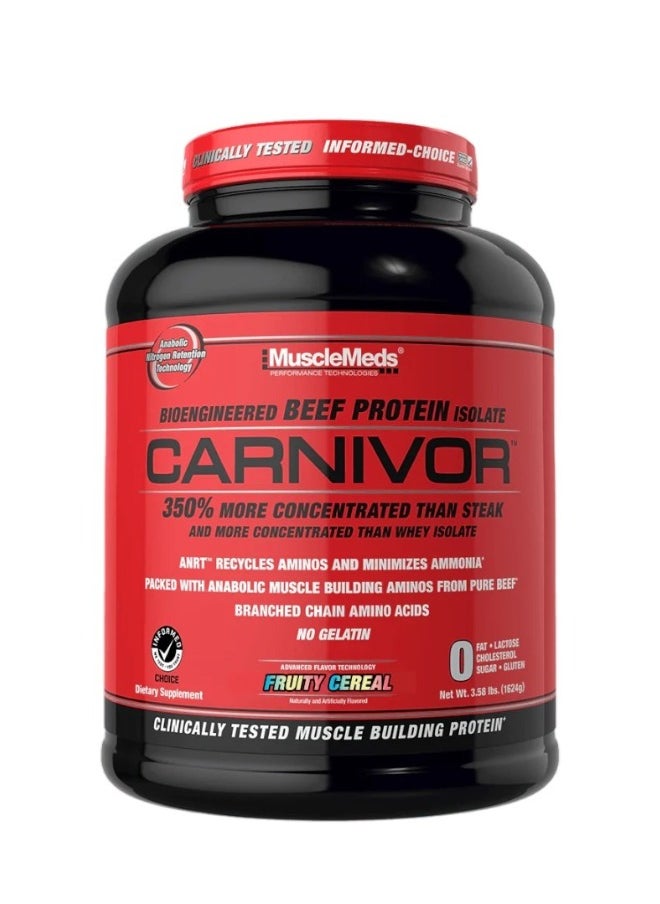 MUSCLEMEDS Carnivore Bioengineered Beef Protein Isolate Fruity Cereal Flavor 56 Servings  - Image 1