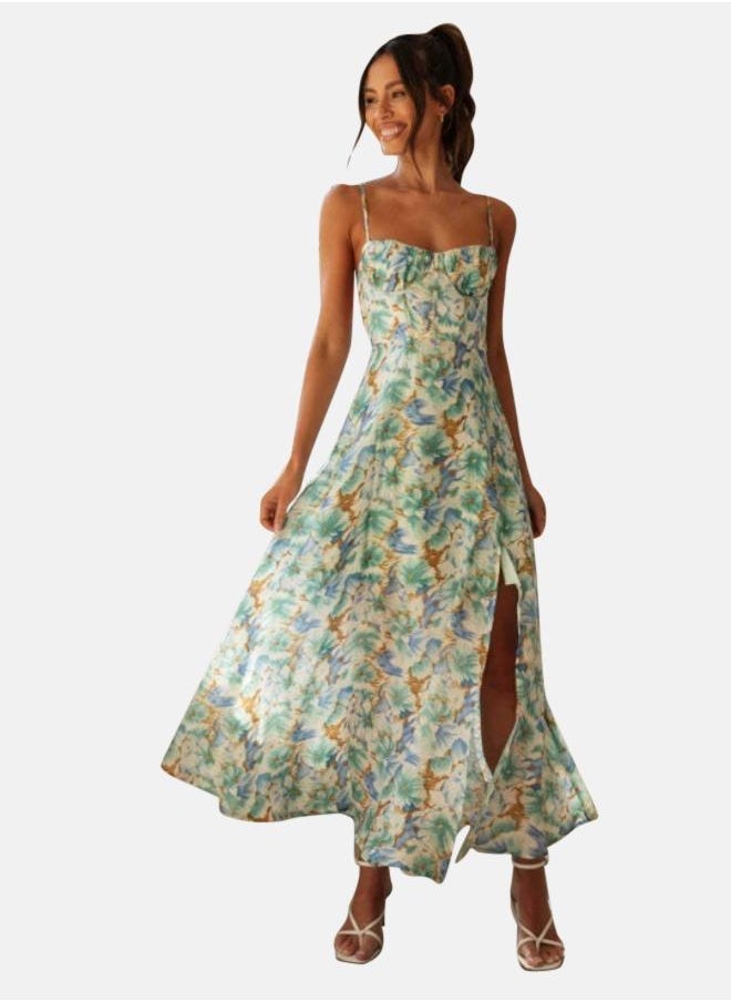 Green Floral Printed Shoulder Straps Maxi Dress - pzsku/ZB9F336DBABE7EE8552AAZ/45/_/1740915624/c5abc59e-86b7-4867-b271-c301ccc13765