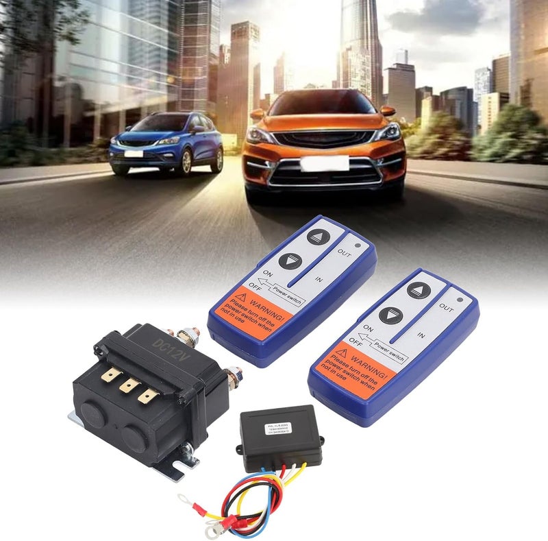 LICAEVEY Winch Cordless Remote, 12V 500A Winch Solenoid Relay Contactor and 2pcs Cordless Winch Remote Control Kit with 6 Protecting Caps Universal for Garden Tractor, Snowmobile - Image 4