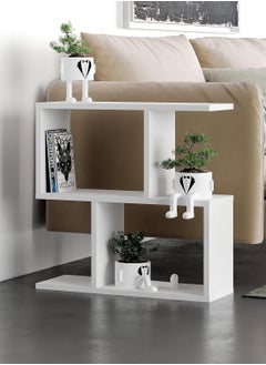 Geometric Side Table – Multi-Purpose Open Shelving Unit in White - pzsku/ZB9F34CD1B8089878E766Z/45/_/1727442611/7e0cc94c-716d-4aa1-bc91-474ee8c87bde