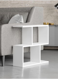 Geometric Side Table – Multi-Purpose Open Shelving Unit in White - pzsku/ZB9F34CD1B8089878E766Z/45/_/1727451045/7154e833-4587-4372-9098-727f85e06c61