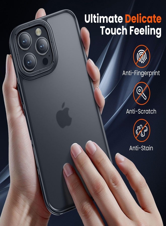 جراب Yriklso لهاتف iPhone 16 Pro Max، مقاوم للصدمات، حماية من السقوط بمعايير عسكرية، غطاء خلفي صلب رفيع وشفاف، حافة سوداء - Image 4