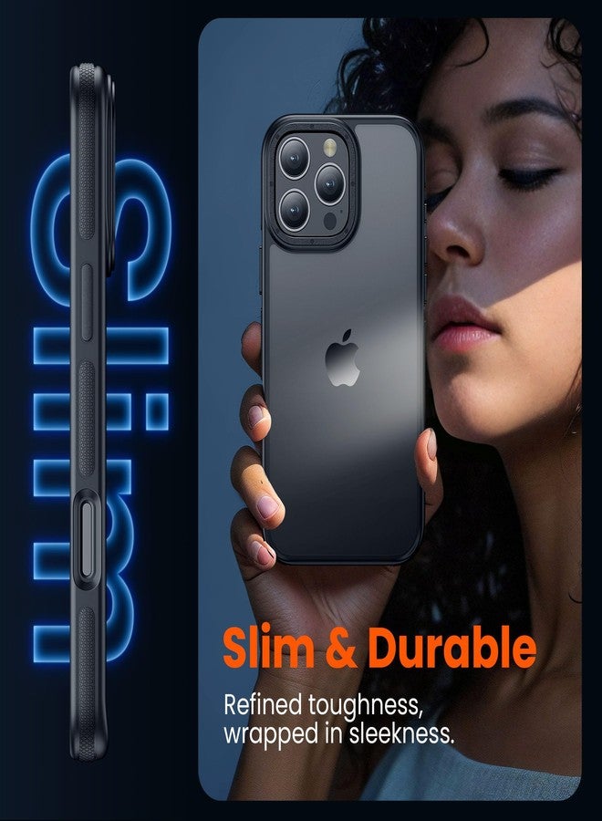 جراب Yriklso لهاتف iPhone 16 Pro Max، مقاوم للصدمات، حماية من السقوط بمعايير عسكرية، غطاء خلفي صلب رفيع وشفاف، حافة سوداء - Image 5