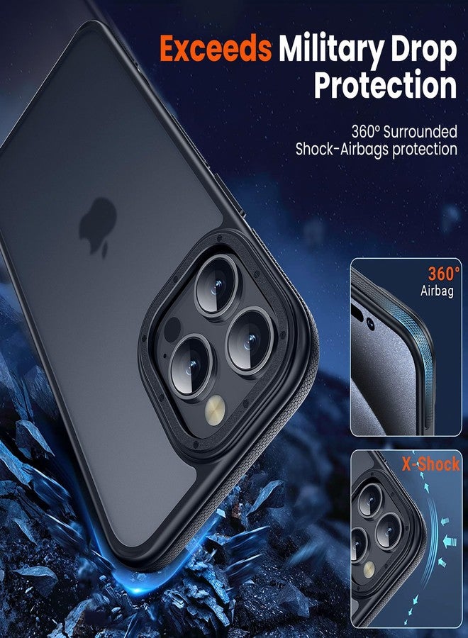 جراب Yriklso لهاتف iPhone 16 Pro Max، مقاوم للصدمات، حماية من السقوط بمعايير عسكرية، غطاء خلفي صلب رفيع وشفاف، حافة سوداء - Image 3