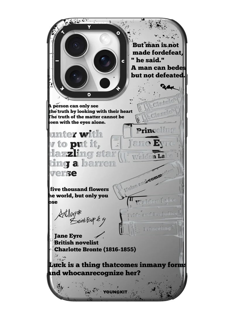 YOUNG KIT YOUNGKIT Classic Poetry Case for iPhone 16 Pro Max – Literary Relics, Timeless Ink Design - Image 1