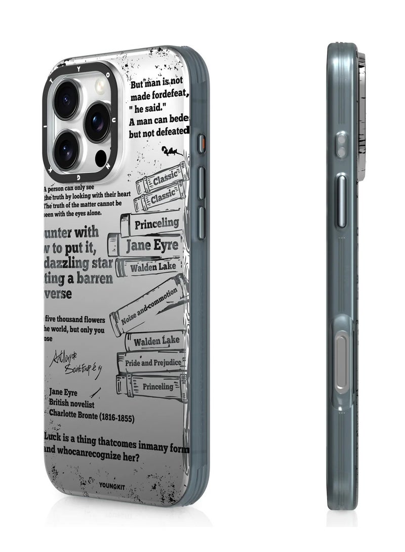 YOUNG KIT YOUNGKIT Classic Poetry Case for iPhone 16 Pro Max – Literary Relics, Timeless Ink Design - Image 2