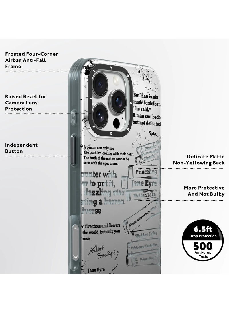 YOUNG KIT YOUNGKIT Classic Poetry Case for iPhone 16 Pro Max – Literary Relics, Timeless Ink Design - Image 4
