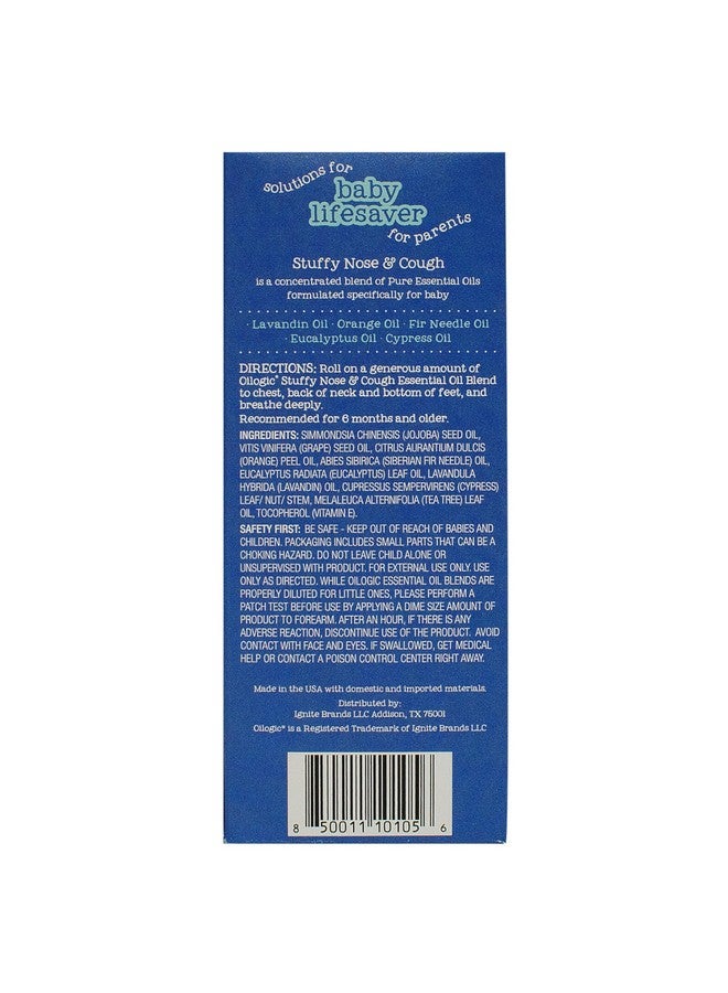 Oilogic Baby Bath Essentials Stuffy Nose and Cough Roll-On for Babies & Toddlers, Essential Oil Breathe Blend - Naturally Soothes with 100% Pure Lavandin, Orange, Eucalyptus Oil - (6 mL)