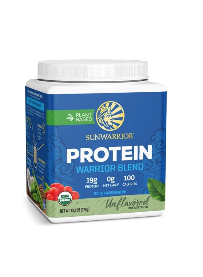 Warrior Blend High Performance Plant-Based  Keto-Friendly Vegan Organic Protein Powder Unflavored 375 G