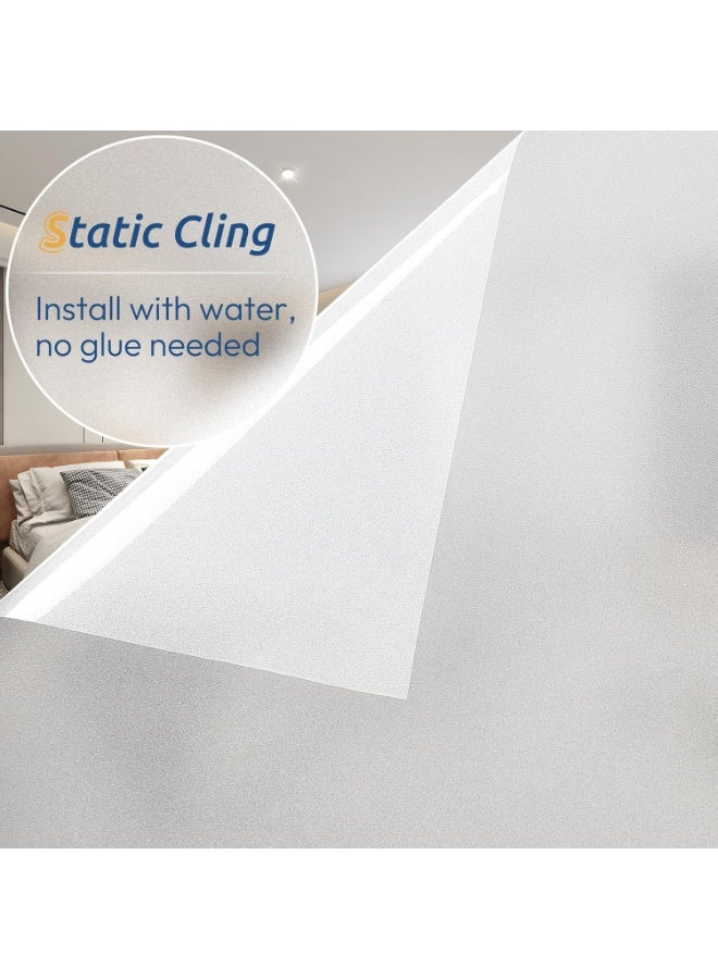 rabbitgoo Window Privacy Film, Static Cling Frosted Glass Covering for Home and Office, UV Blocking, No Glue, No Residue, Removable Window Sticker for Bathroom, Bedroom & Doors, 17.5 x 78.7 Inches - Image 2