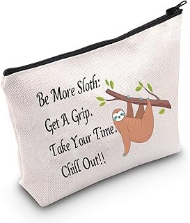 LEVLO Ã‚Â Sloth Makeup Bag Cosmetic Case Sloth Life Sloth Lover Gift Be More Sloth Get A Grip Take Your Time Chill Out - Image 1