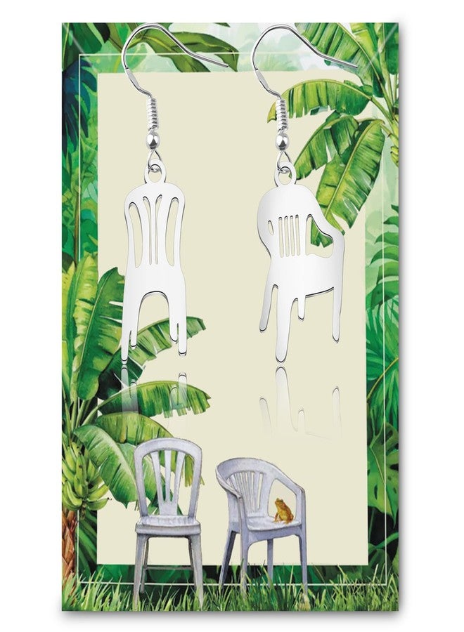 SEIRAA Music White Chairs Earrings Puerto Rico Singer Gifts Latin Music Fans Jewelry Chair and Palm Gifts (2Chairs) - Image 1