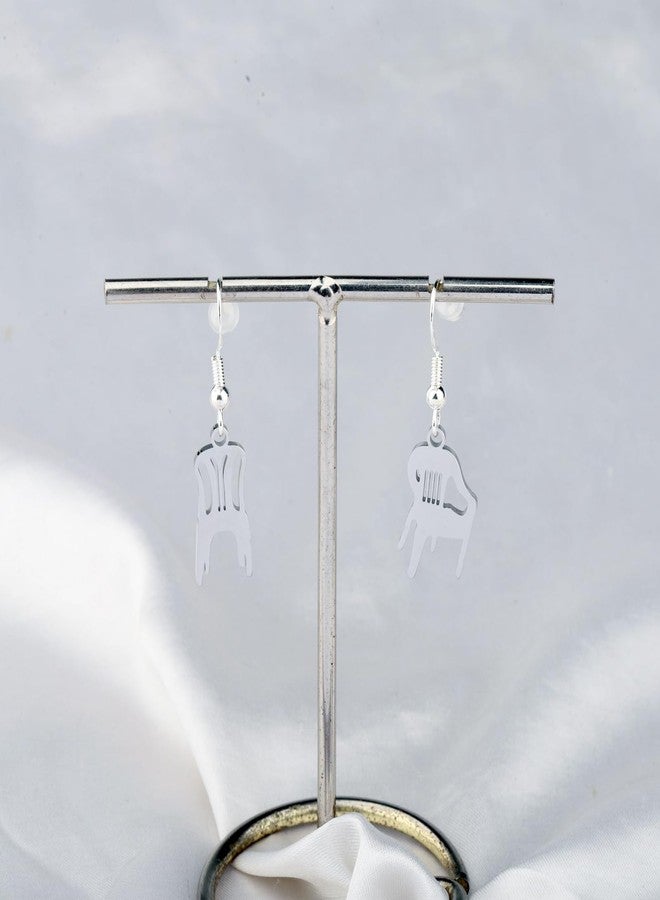SEIRAA Music White Chairs Earrings Puerto Rico Singer Gifts Latin Music Fans Jewelry Chair and Palm Gifts (2Chairs) - Image 3
