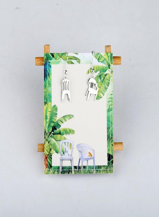 SEIRAA Music White Chairs Earrings Puerto Rico Singer Gifts Latin Music Fans Jewelry Chair and Palm Gifts (2Chairs) - Image 2