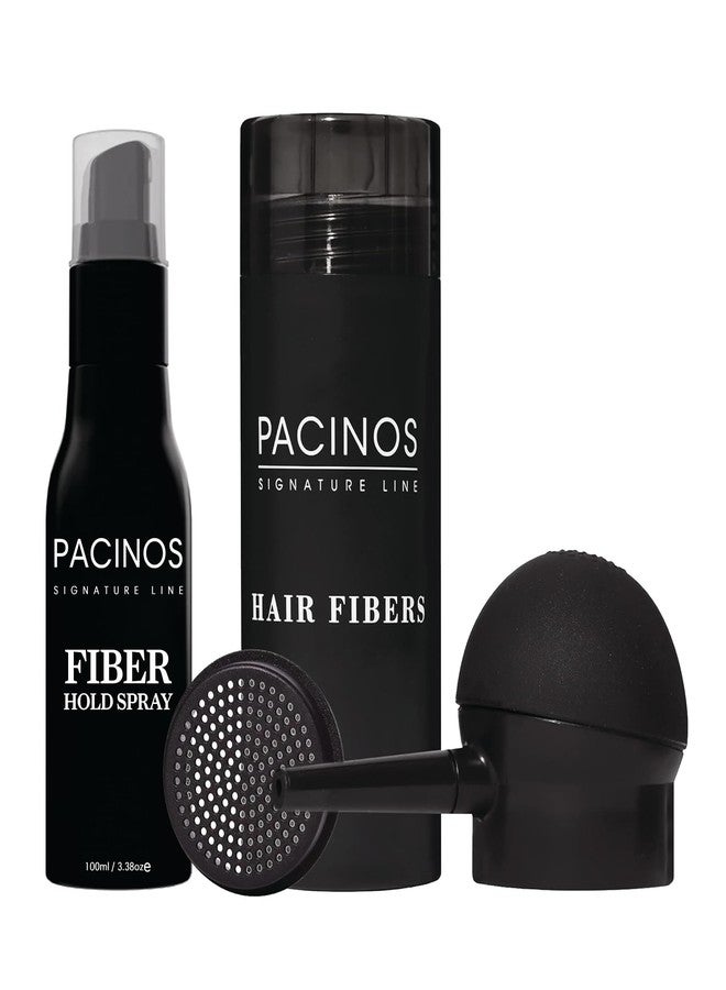 Pacinos Hair Fiber Kit - Conceal Thinning Hair Instantly with Fiber Hold Spray - Dark Brown - Image 1