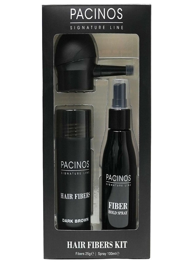 Pacinos Hair Fiber Kit - Conceal Thinning Hair Instantly with Fiber Hold Spray - Dark Brown - Image 2