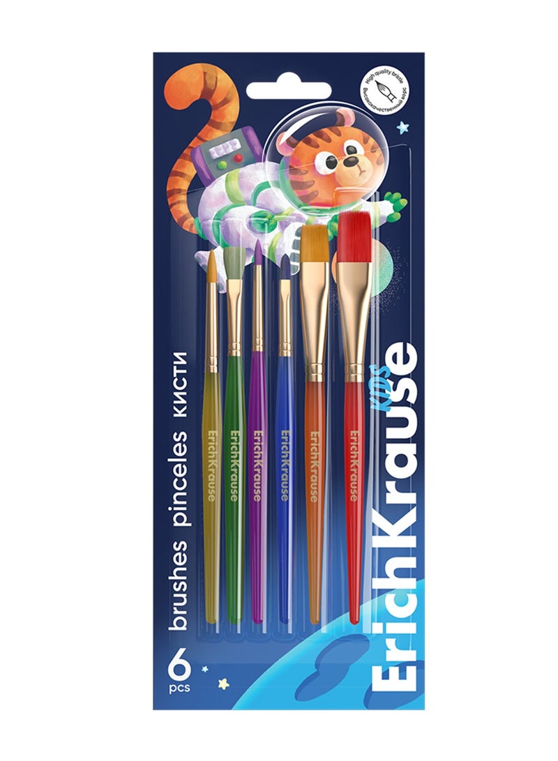 6-Piece Synthetic Paint Brush For Kids