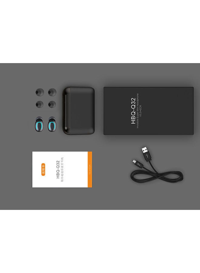 NIBEMINENT Q32 Wireless Waterproof Mini In-Ear Earphones Black - Image 3