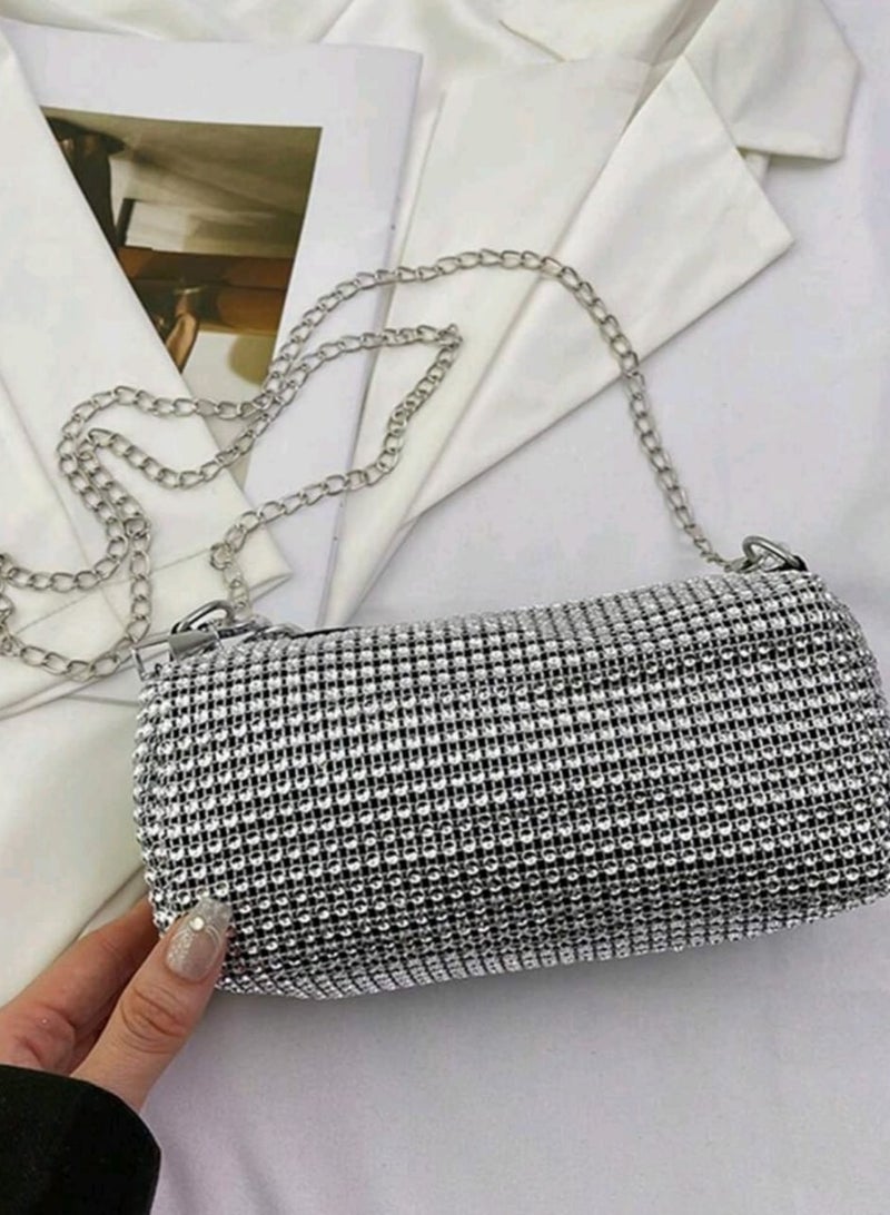 Shein Elegant All Over Rhinestone Decor Crossbody Bag, - Image 2
