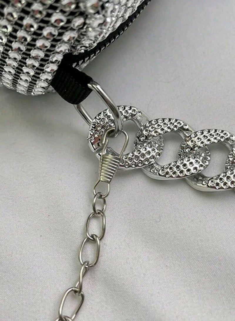Shein Elegant All Over Rhinestone Decor Crossbody Bag, - Image 5