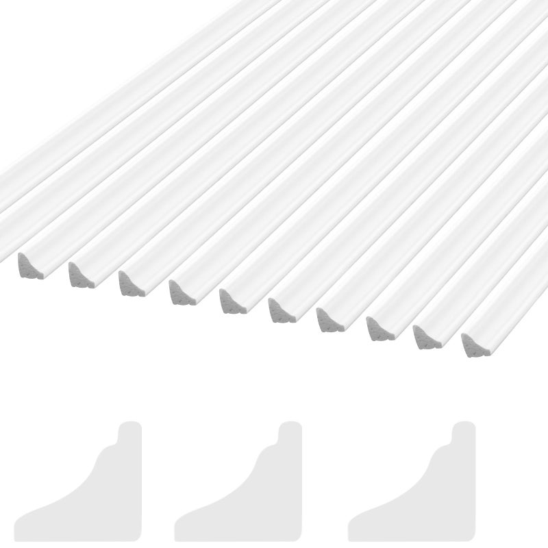 Relaxgiant 12 Pcs Miniature Dollhouse Trim Dollhouse Accessories 3 Styles on 1 12 Scale 16 Long Wooden Trims Finishing Corner Classic Frame - Image 3