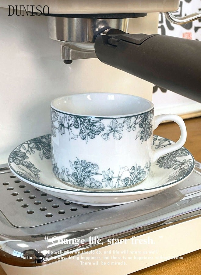 DUNISO Tea Cups and Retro Tea Cups and Saucers Set Porcelain Tea Set for Tea Party Afternoon Tea Cups Saucer for Coffee Milk Kitchen and Drawing RoomSaucers Set Porcelain Tea Set for Tea Party  - Image 3