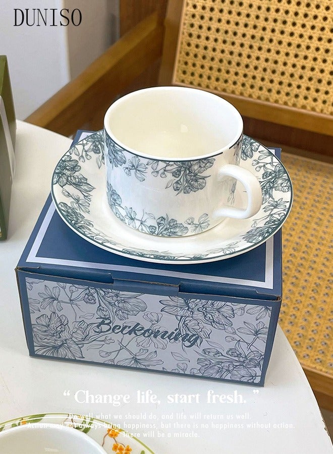 DUNISO Tea Cups and Retro Tea Cups and Saucers Set Porcelain Tea Set for Tea Party Afternoon Tea Cups Saucer for Coffee Milk Kitchen and Drawing RoomSaucers Set Porcelain Tea Set for Tea Party  - Image 5