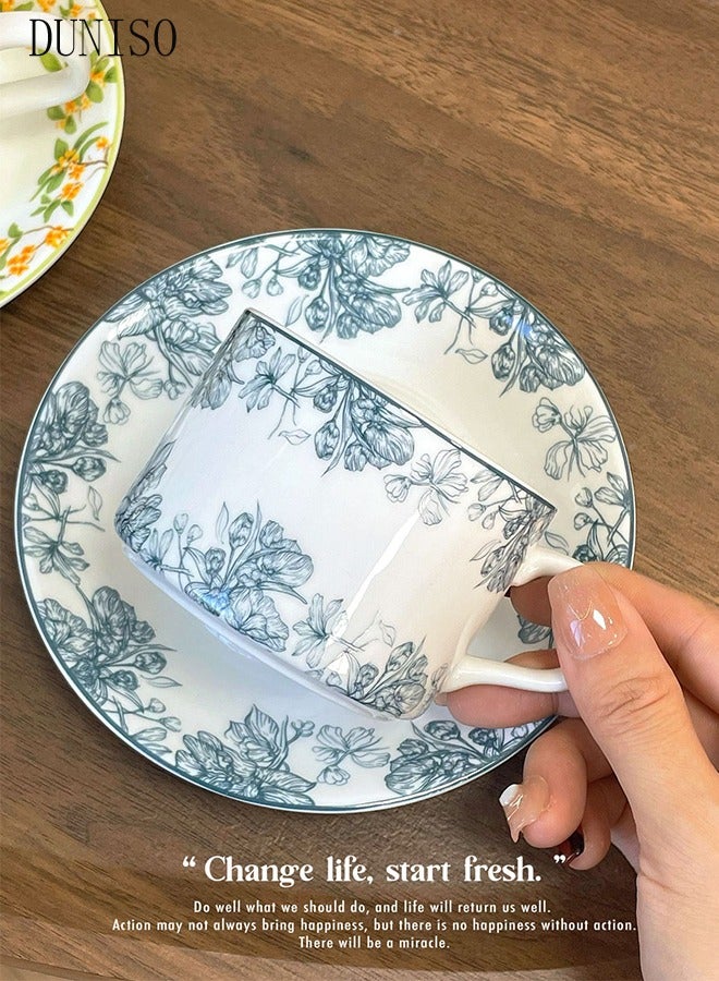 DUNISO Tea Cups and Retro Tea Cups and Saucers Set Porcelain Tea Set for Tea Party Afternoon Tea Cups Saucer for Coffee Milk Kitchen and Drawing RoomSaucers Set Porcelain Tea Set for Tea Party  - Image 4