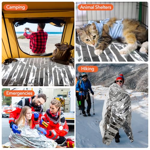 Frocopo 6 Pack Emergency Mylar Blanket, Emergency Blanket Space Blanket Survival Rescue Insulating Reflective foil kit Outdoors Hiking Camping Blanket Perfect for Outdoors, Hiking, Camping Survival - Image 5
