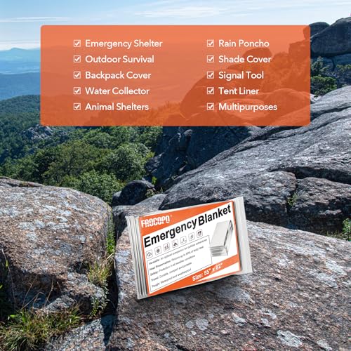 Frocopo 6 Pack Emergency Mylar Blanket, Emergency Blanket Space Blanket Survival Rescue Insulating Reflective foil kit Outdoors Hiking Camping Blanket Perfect for Outdoors, Hiking, Camping Survival - Image 3