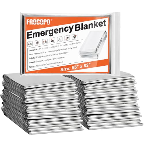 Frocopo 6 Pack Emergency Mylar Blanket, Emergency Blanket Space Blanket Survival Rescue Insulating Reflective foil kit Outdoors Hiking Camping Blanket Perfect for Outdoors, Hiking, Camping Survival - Image 1