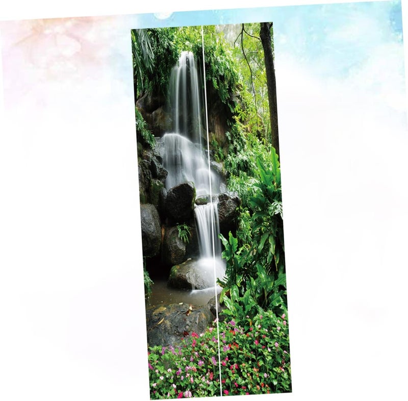 klarako 1 Set/2 Sheets Door Tile Background Room Sticker Wallpaper Style Decal Bedroom D Decorative Waterfall Self Living/Wall Adhesive - Image 1