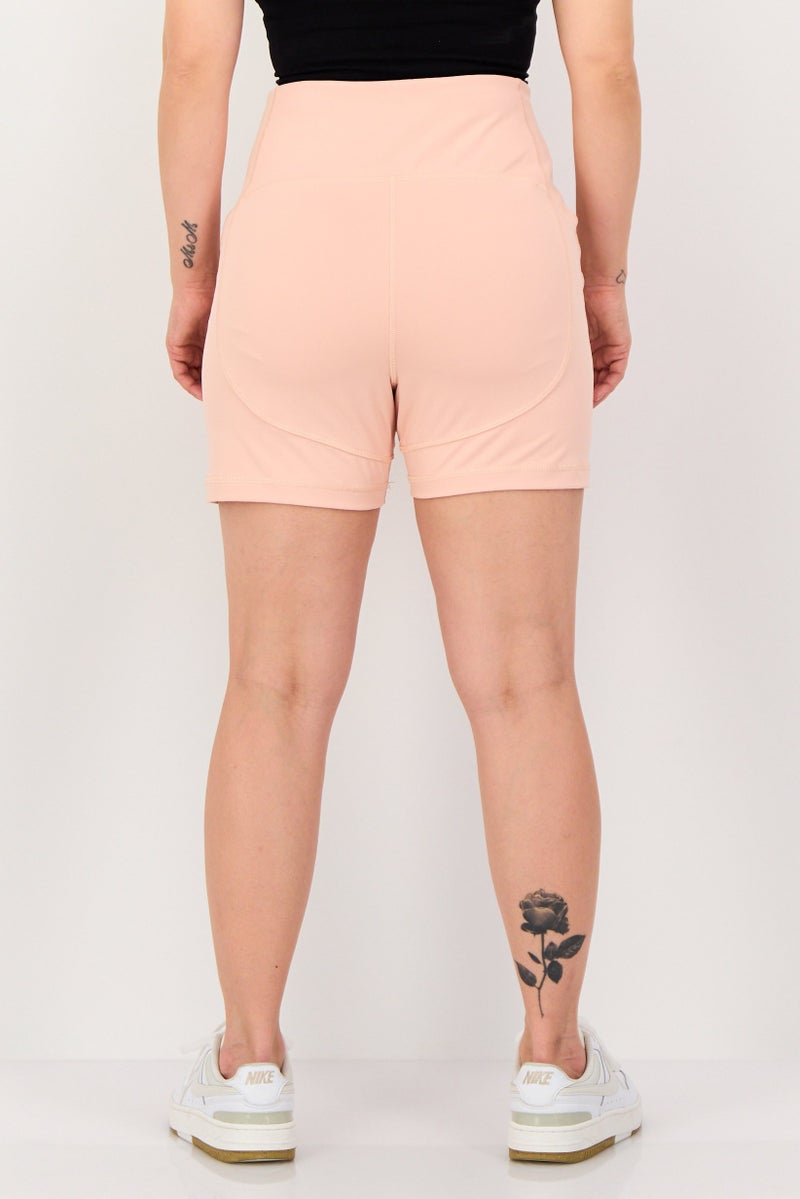 Adidas Women Tight Fit Training Shorts, Peach - Image 4