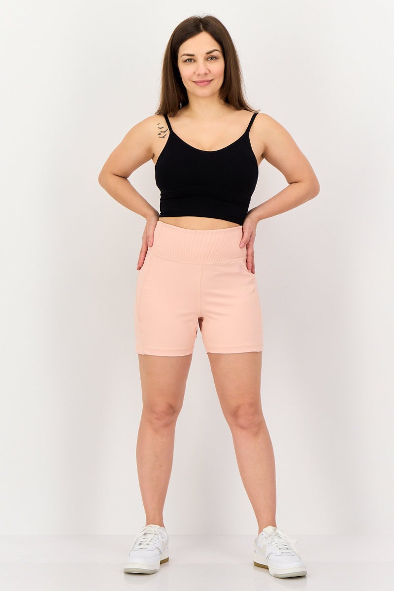 Adidas Women Tight Fit Training Shorts, Peach - Image 3