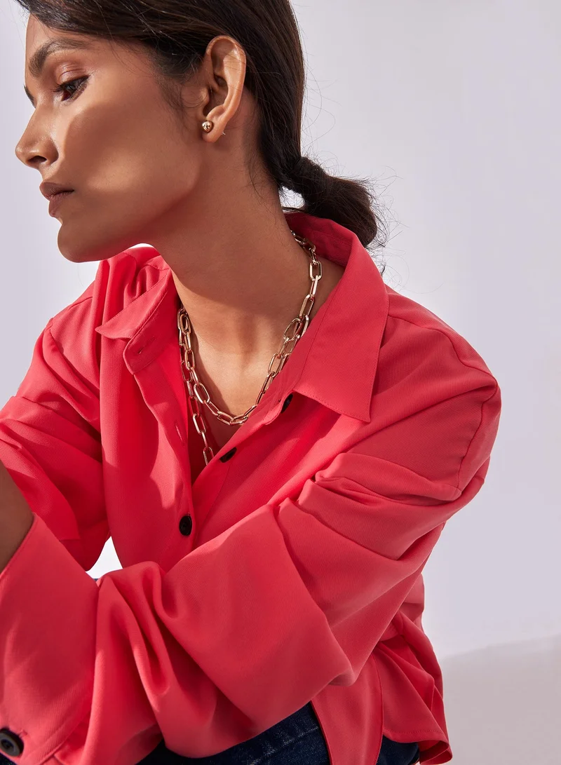 The Label Life Strawberry Front Tie Shirt
