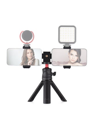 Multifunctional Smartphone Video Kit Including Universal Phone Tripod Mount with Dual Phone Holders 4 Cold Shoe Mounts + Desktop Tripod for Vlog Live Streaming Oline Video Teaching Meeting - pzsku/ZB9F3D86A39A9CCEF266DZ/45/_/1711963504/4eacc8c1-c29a-4ce3-9b2c-80fd2da7d43b