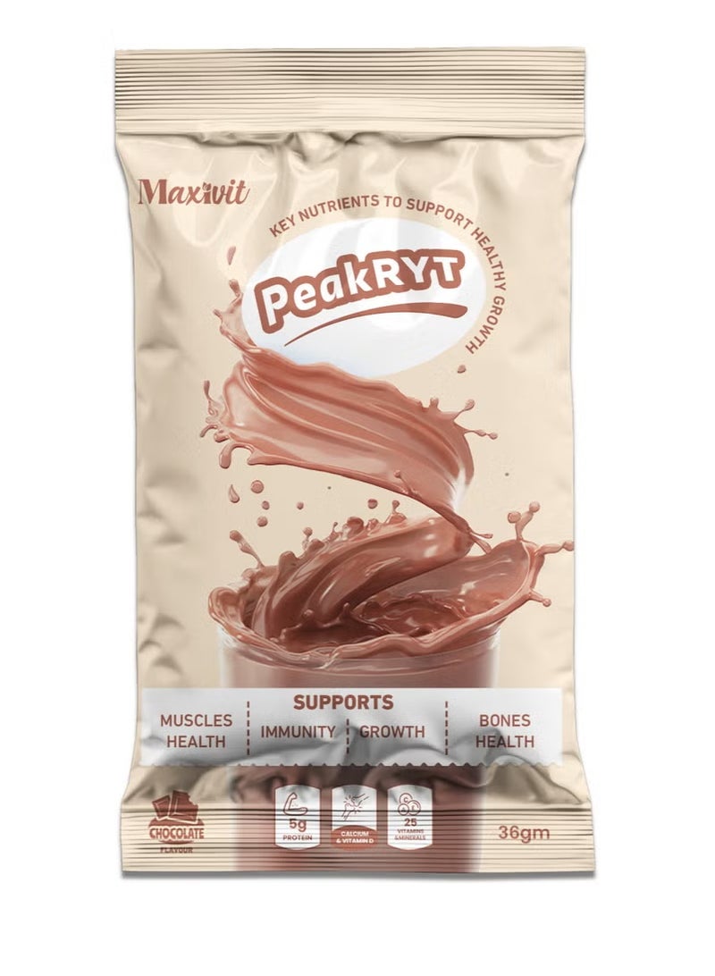 ماكسيفيت بيكريت - بنكهة الشوكولاتة مشروب لزيادة الوزن ، 5 غ بروتين، 25 فيتامين ومعادن، من سن 4 سنوات فما فوق - 10 اكياس (360 جرام) - Image 4