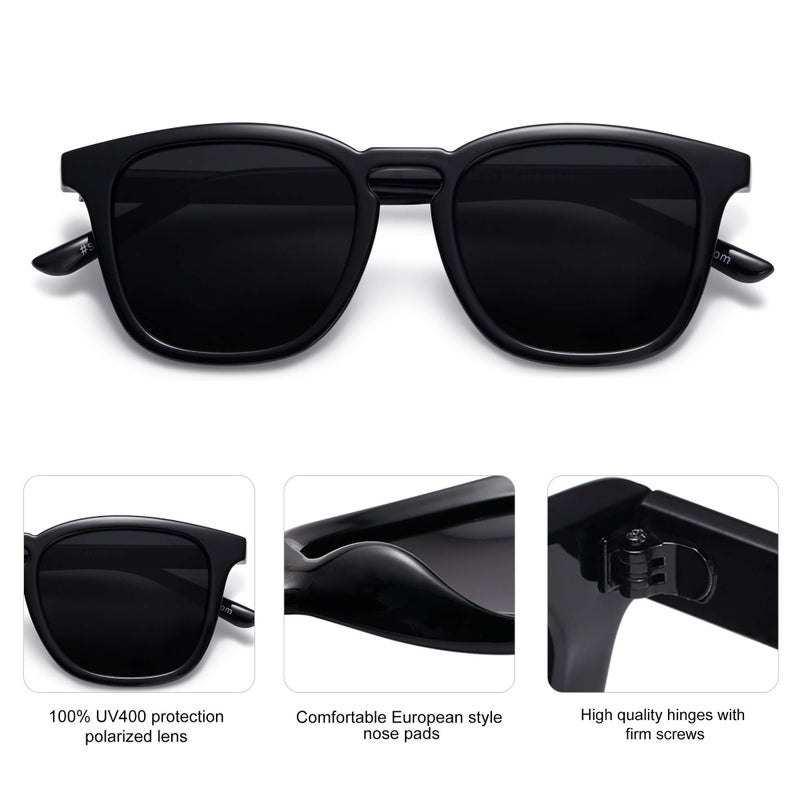 SOJOS Polarized Sunglasses for Women Men Classic Vintage Style Shades SJ2155, Clear/Brown - Image 4