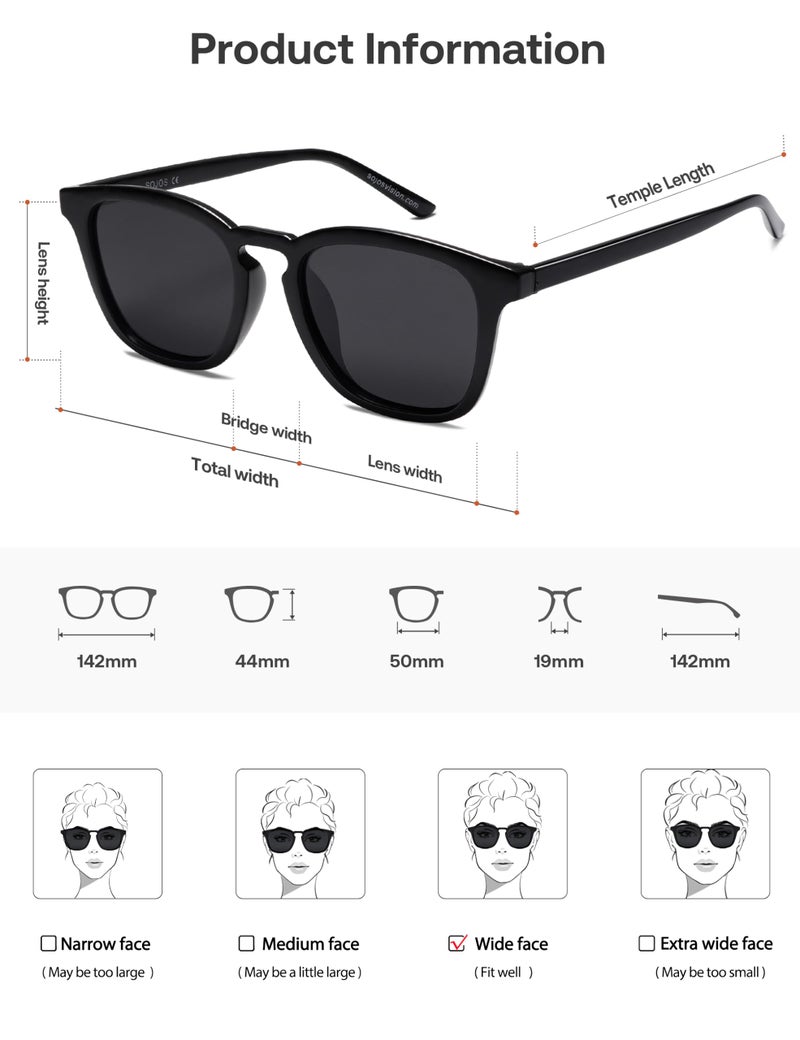 SOJOS Polarized Sunglasses for Women Men Classic Vintage Style Shades SJ2155, Clear/Brown - Image 5