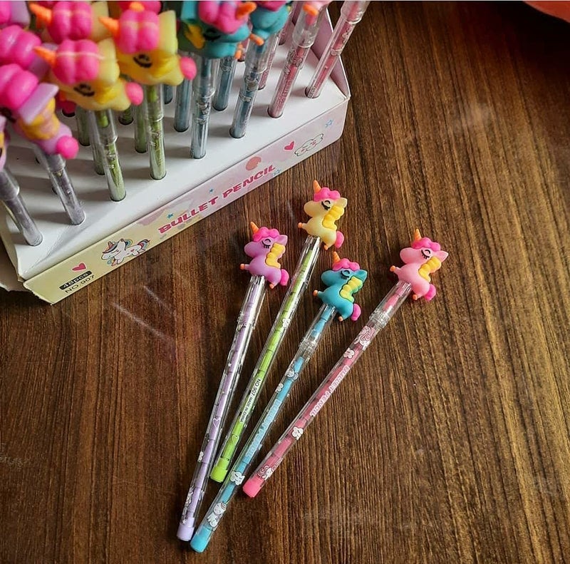 Tera13 Return Gifts: Unicorn Pencil Set for Kids (4 Pcs), Multicolor - Image 1