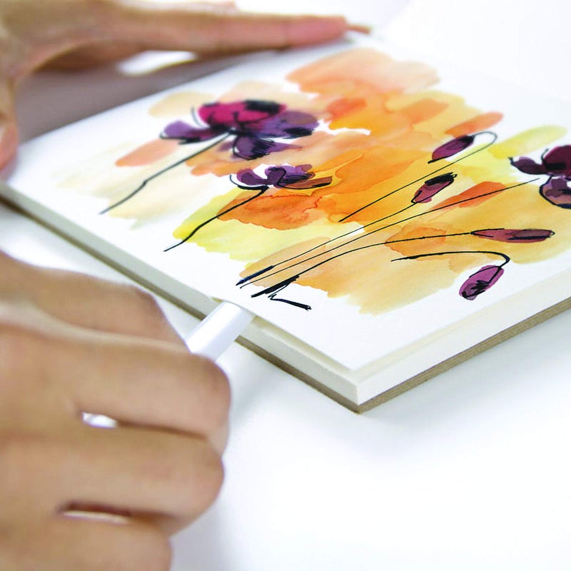 Speedball كتل ألوان مائية فلويد 100، 140 رطل (300 جرام لكل متر مربع) 100% قطن، لوح ضغط بارد للرسم بالألوان المائية والوسائط الرطبة مع ربط سهل، 4 × 6 بوصات، 15 ورقة - Image 4